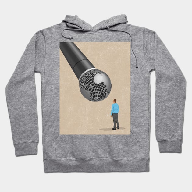 Globe Mic Hoodie by John Holcroft